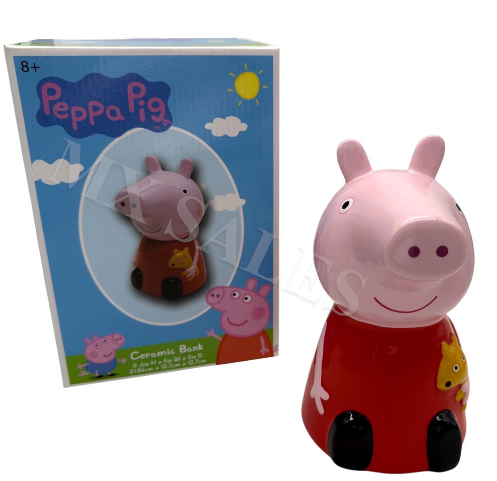 NEW PEPPA PIG Ceramic Coin Piggy Bank Fun Way To Save Money