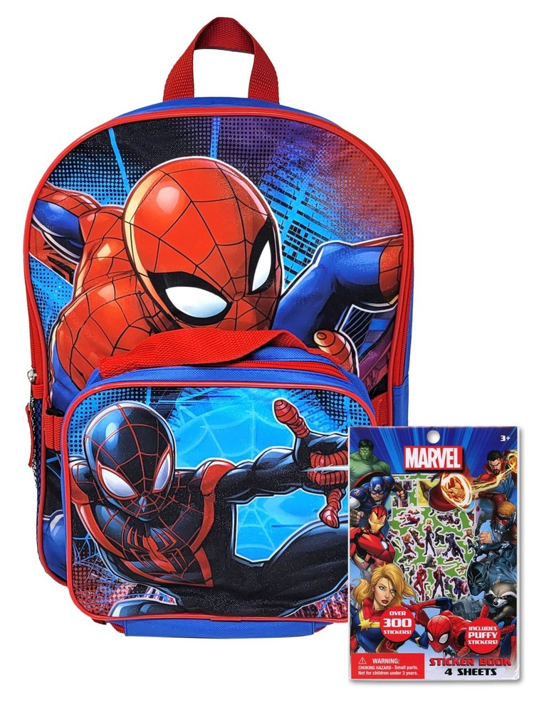 Spider-Man Insulated Lunch Bag and Sticker Book School Set  