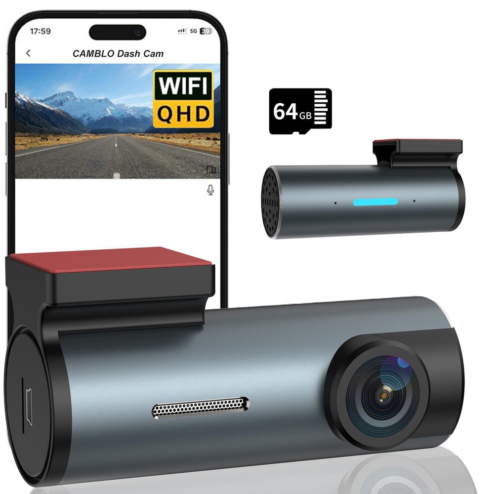 FHD 1080P Mini Dash Cam for Cars with 64GB Card