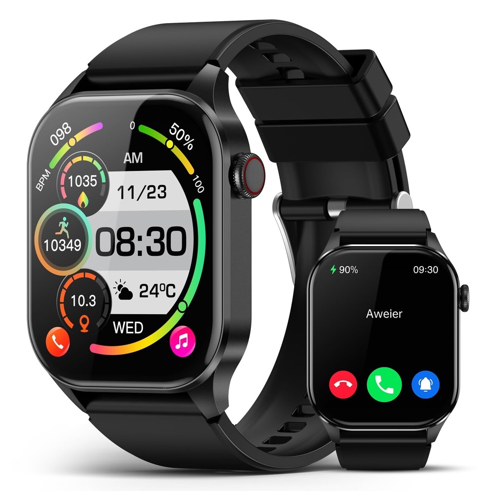 Smart Watch with AMOLED Display Infrared Blood Oxygen Heart Rate Sleep Tracking 136+ Modes