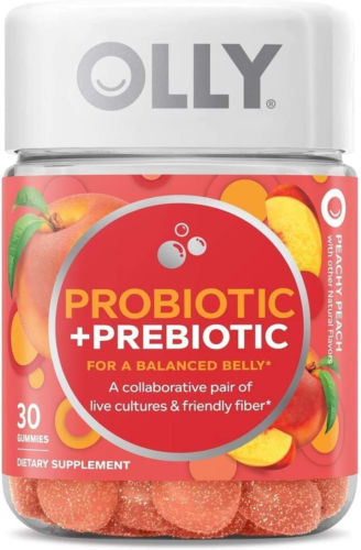 OLLY Probiotic + Prebiotic Gummy, Digestive Support and 30 Count (Pack of 1)