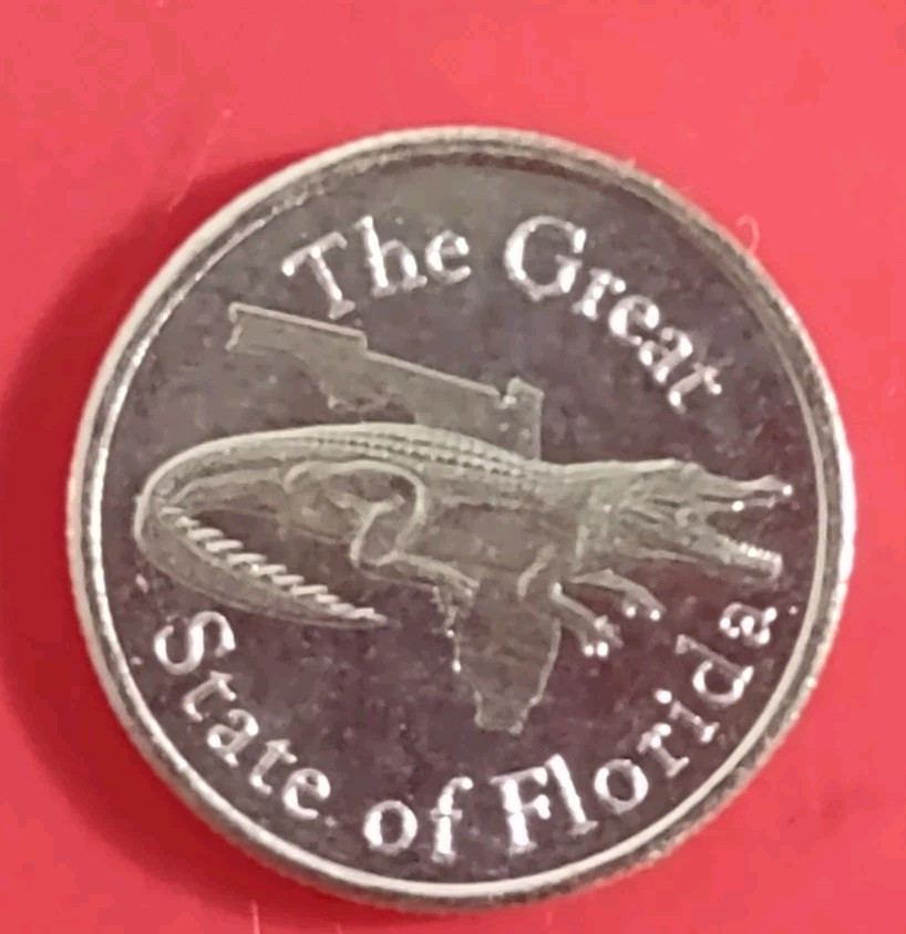 1 • ( Florida / Alligator ) Gram  .999 Silver Round- .999 Fine Silver • 1 Gram
