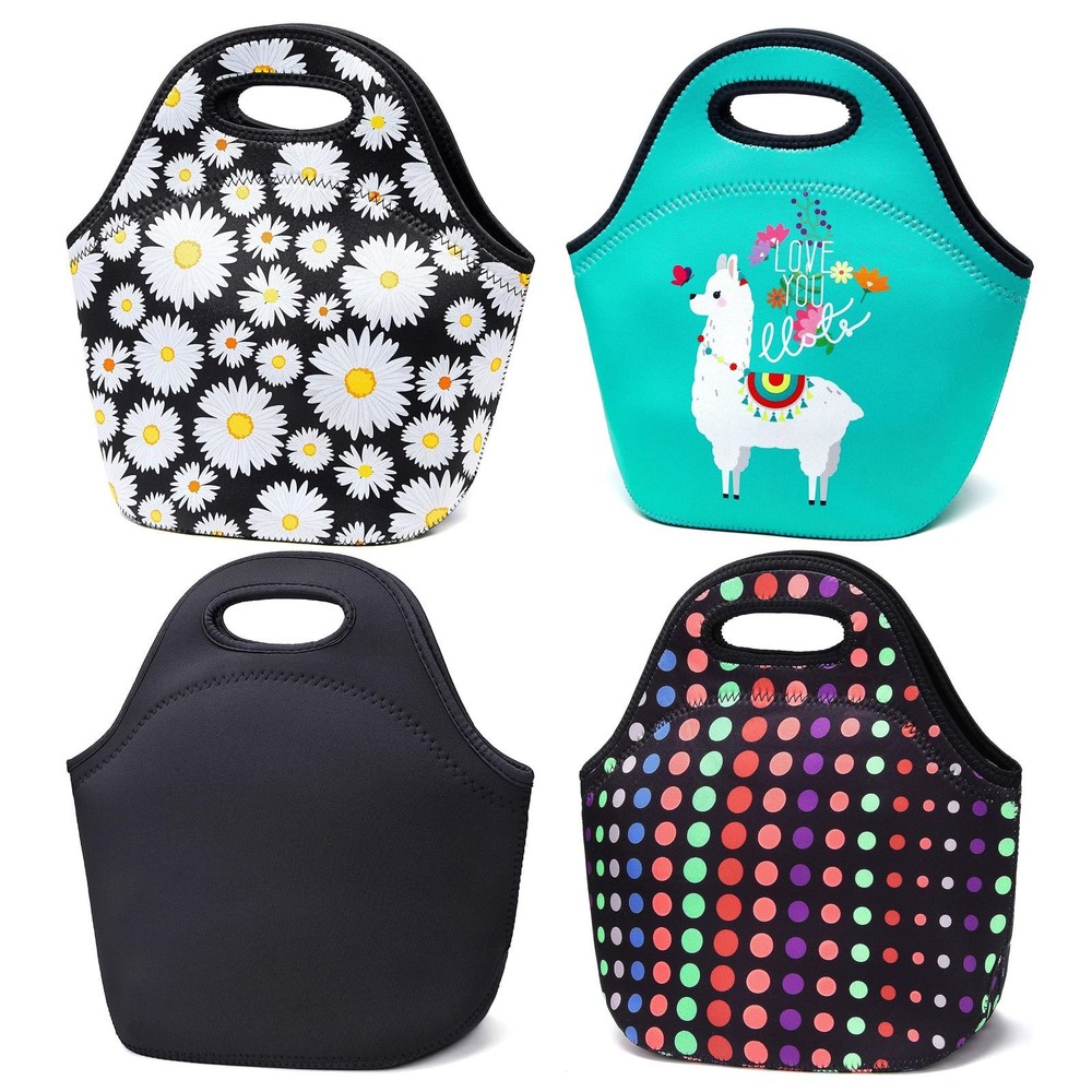 Neoprene Lunch Tote, Insulated Picnic Lunch Bag, Waterproof, Machine Washable