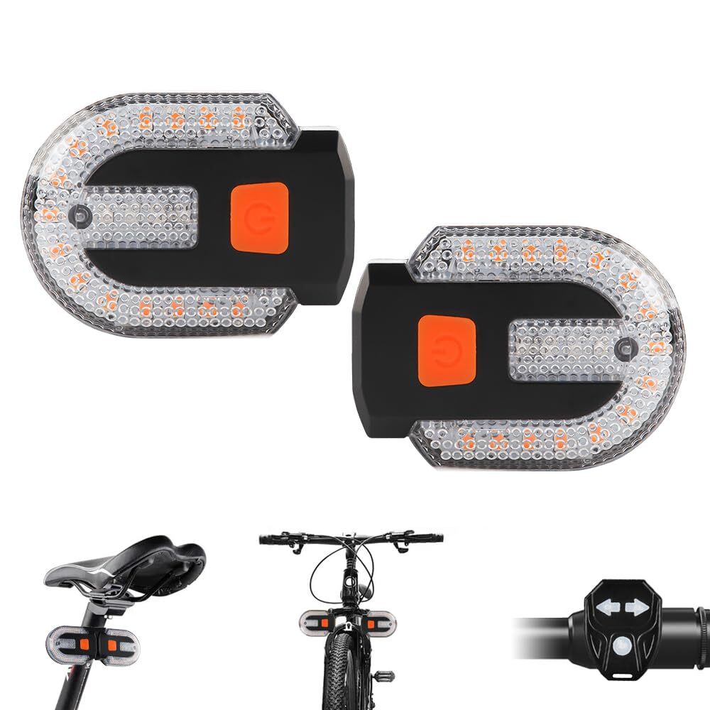 2PCS Bike Tail Light with Turn Signal, Split Bicycle Rear Lights Wireless Rem...