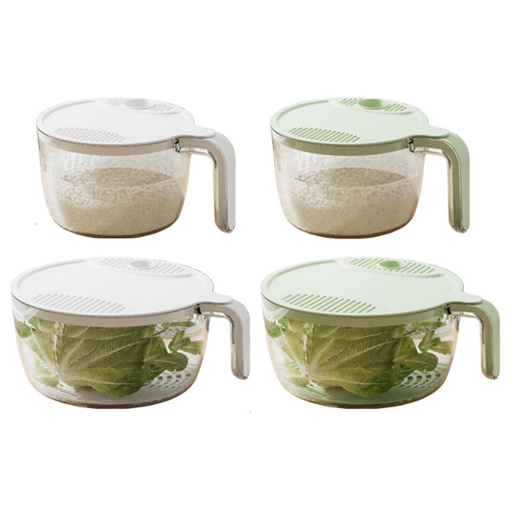 Kitchen Drainer Basket Rice Basket Washing Vegetable Easy Organizer with Lid