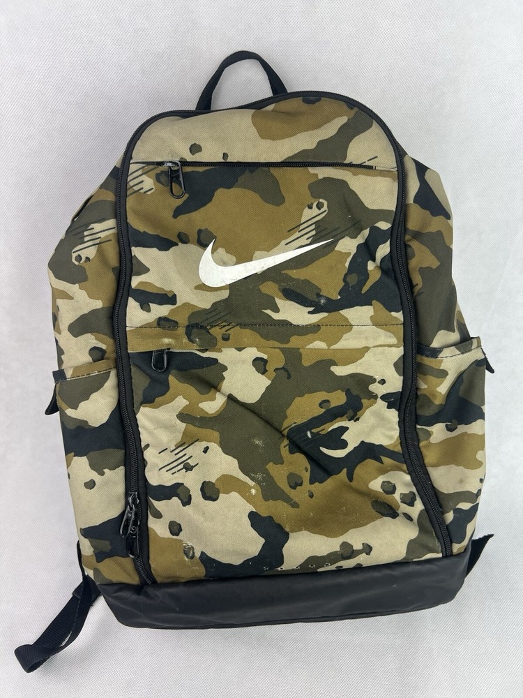 NIKE BRASILIA XL Camo Laptop Backpack BA5893-209 Khaki Camouflage