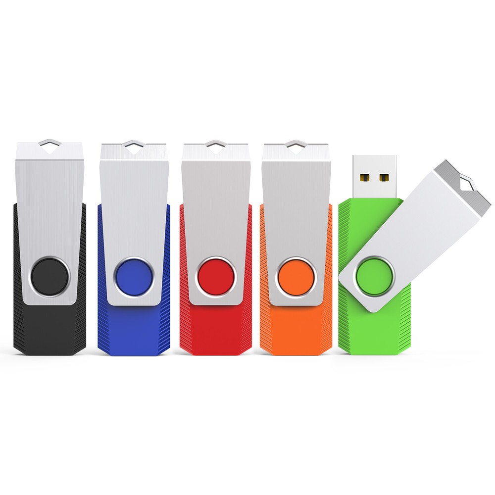 Kootion 5-Pack 32GB USB 2.0 Swivel Flash Drives Metal Thumb Drives