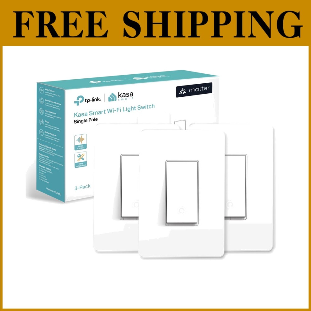 Kasa Matter Smart Switch 3-Pack with Voice Control & Scheduling-image