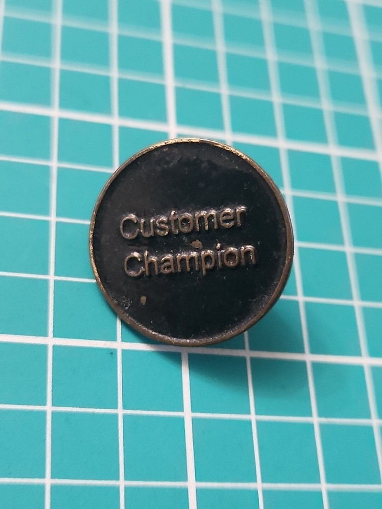 Vtg Customer Champion Gold Tone Lapel Pin-image