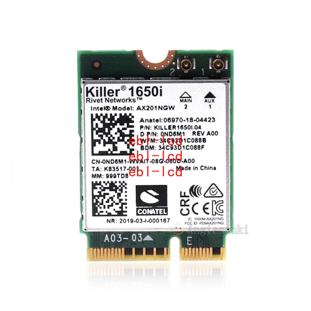 Killer AX1650i WLAN WIFI 6 Bluetooth 5.0 Mini PCI Module Intel Network Card