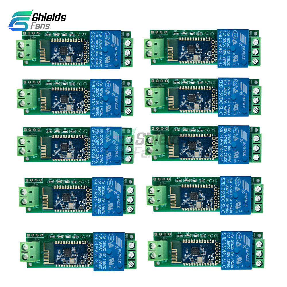 10PCS DC 5V 1 Channel Bluetooth Relay Module APP Control Switch IoT Smart Home-image
