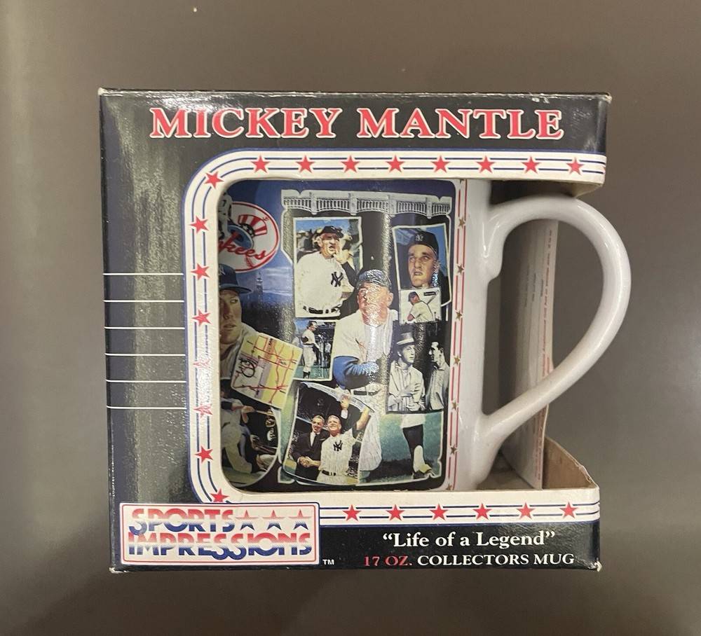 New York Yankees Mickey Mantle “Life of a Legend” 17 oz Mug In The Box 1995
