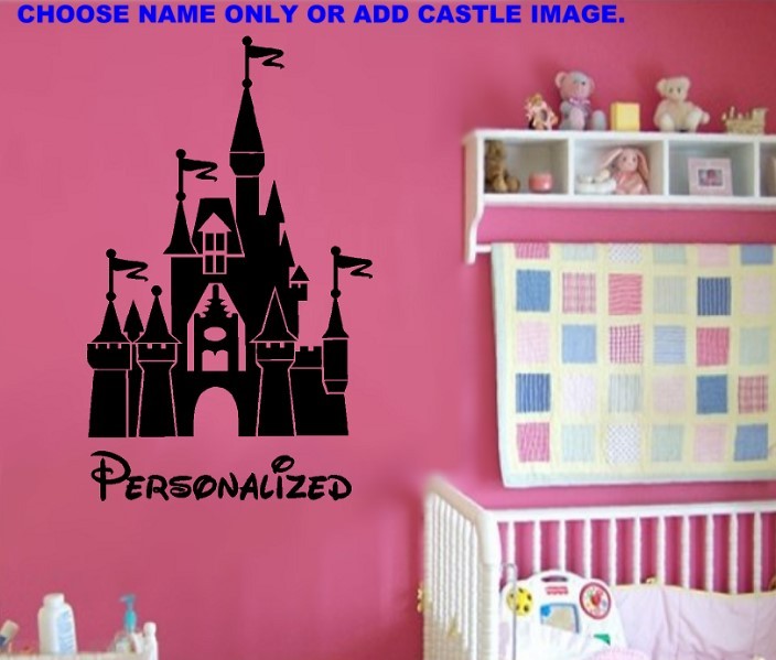 Personalized Disney Princess Castle Vinyl Wall Decal Sticker-image