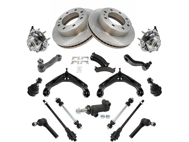 Front Brake Pad Rotor Wheel Hub Control Arm Kit fits Silverado 3500 71ZCWJ