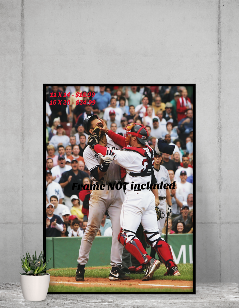 Red Sox Jason Varitek Feeding Alex Rodriguez Glove 11 X 14 - 16 X 20 Photo Pic
