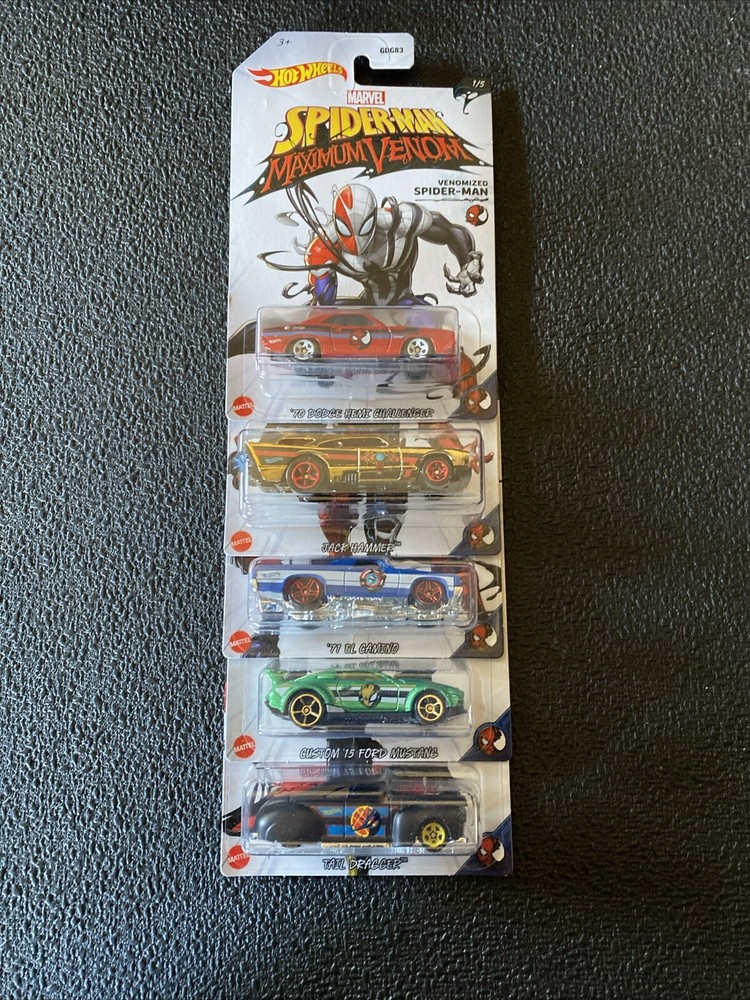 Hot Wheels 2020 Marvel Spider-Man Maximum Venom 1:64 Diecast Set of 5