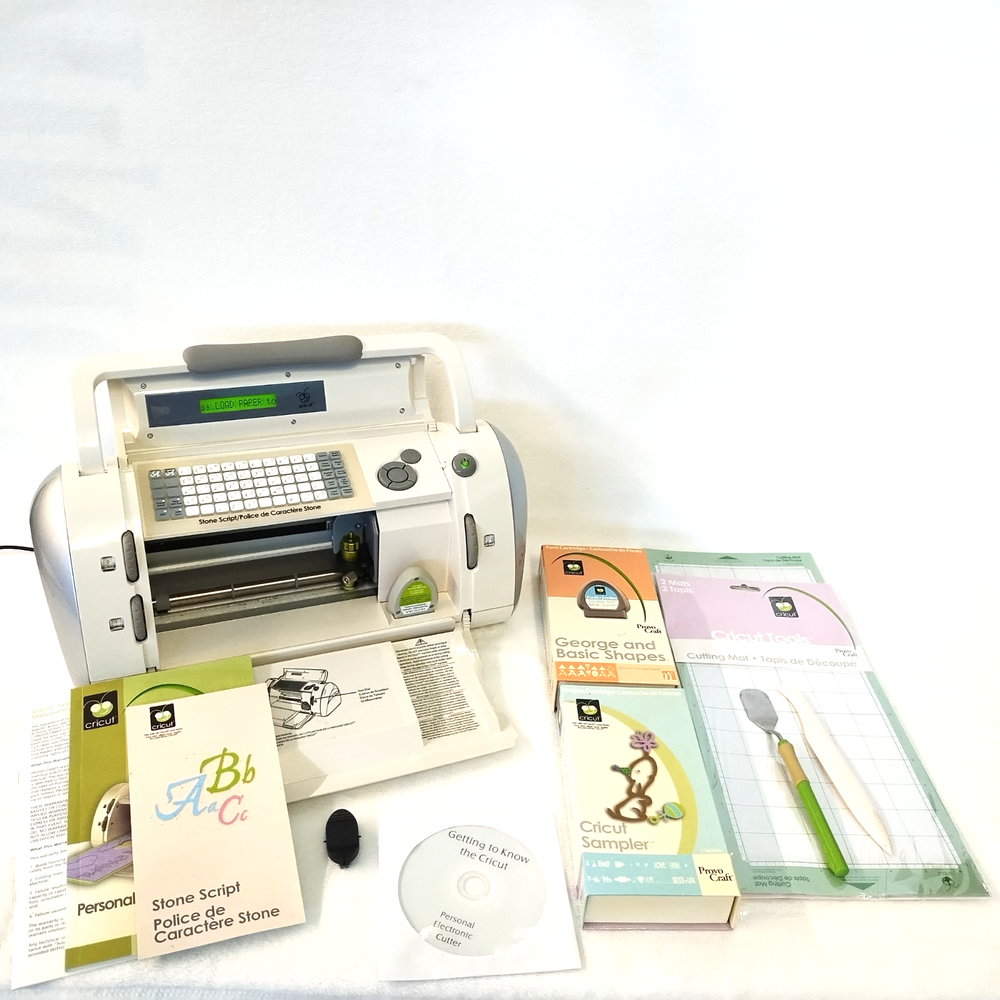 CRICUT CRV001 Cutting Machine Bundle George/Shapes Sampler Cartridge Mat tools