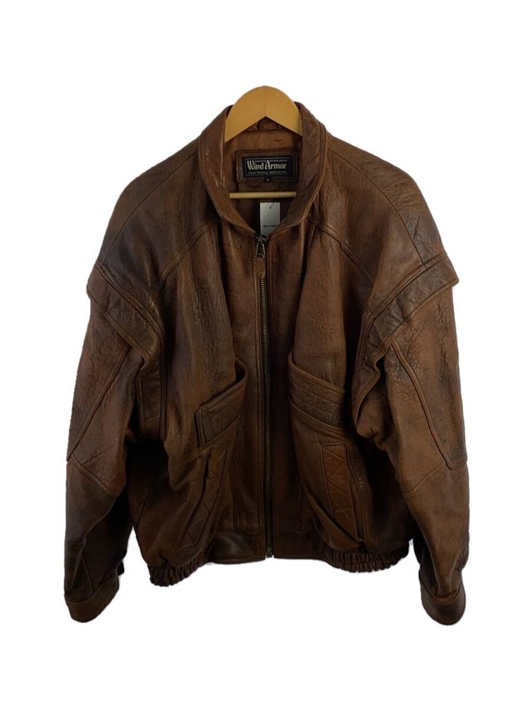 Wind Armor Leather Jacket Blouson Size 41 Brown Genuine Leather 1266