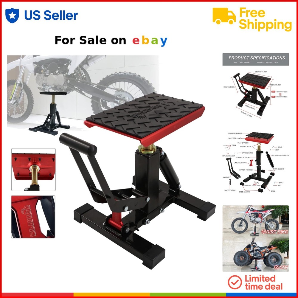 Dirt Bike Stand Aluminum Hydraulic Quick Jack 1200Lbs Capacity for Motorcycle