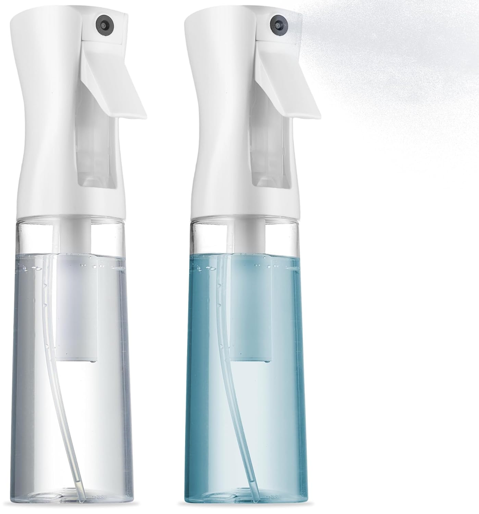 2 Pack Ultra Fine Continuous Mist Spray Bottles for Water & More