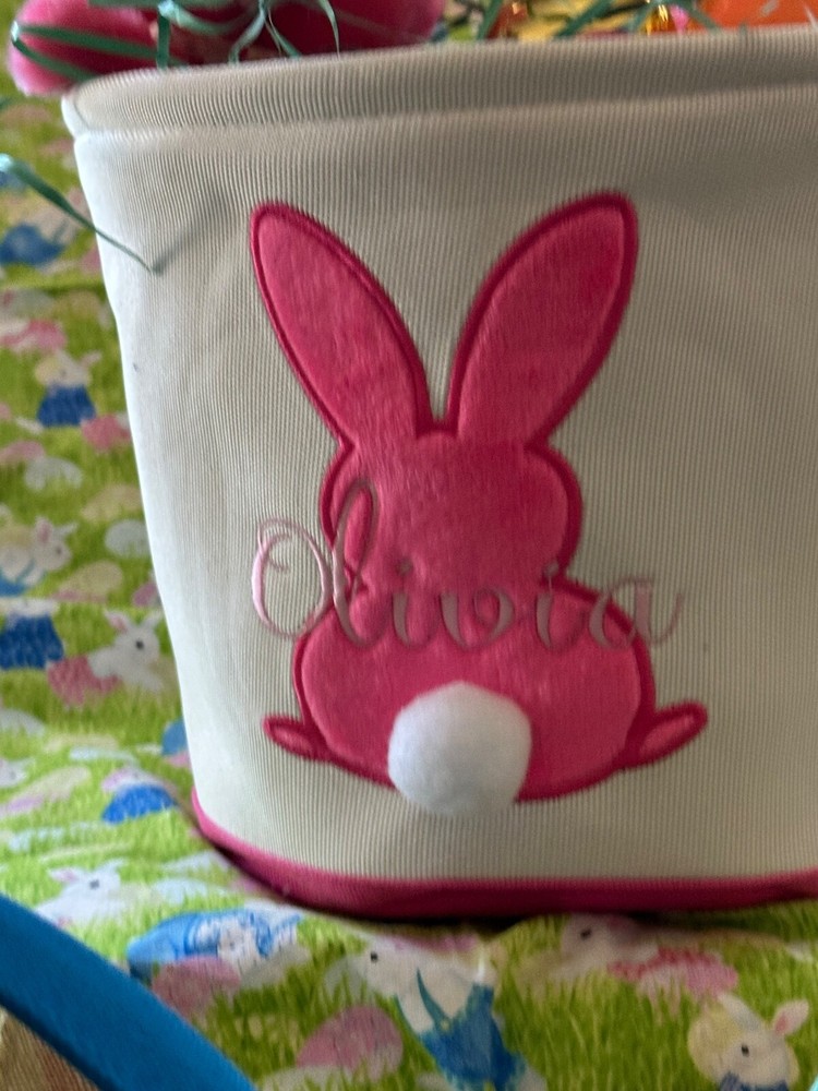 Personalized Embroidered Easter Basket for Kids - Custom Gift Idea-image