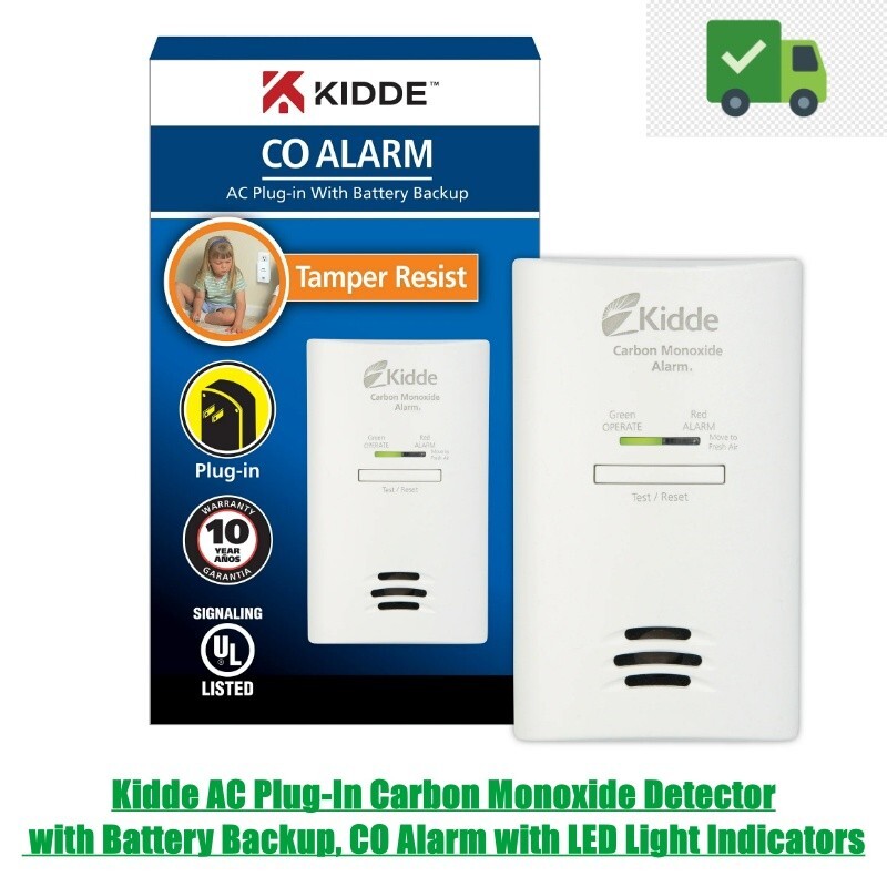 Kidde Plug-In Carbon Monoxide Detector with Battery Backup and LED Alarm