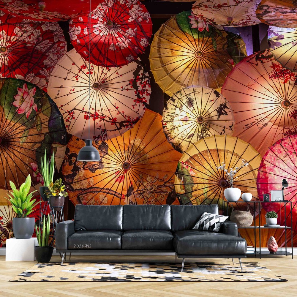 Vibrant 3D Umbrella Pattern Wall Murals and Stickers for Stylish Decor