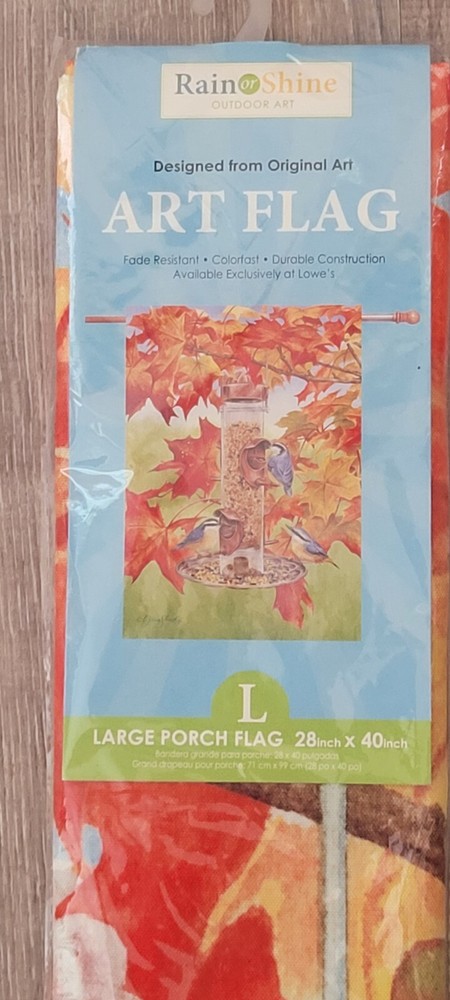 Rain or Shine 28x40 Fade-Resistant Nuthatches Porch Flag