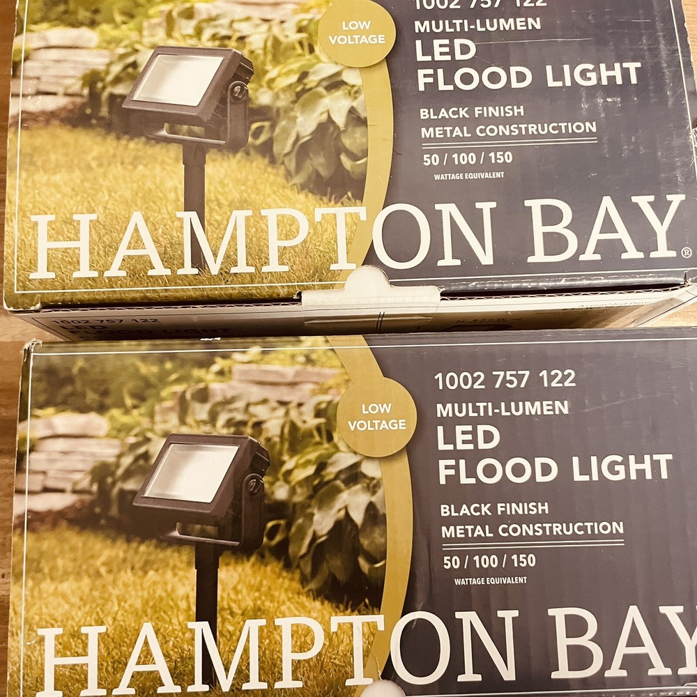 2PC Hampton Bay Outdoor Integrated LED Landscape Flood Light Black 1002 757 122