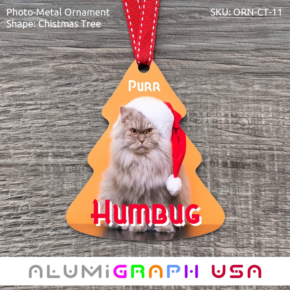 Custom Christmas Tree Photo Metal Ornament-image