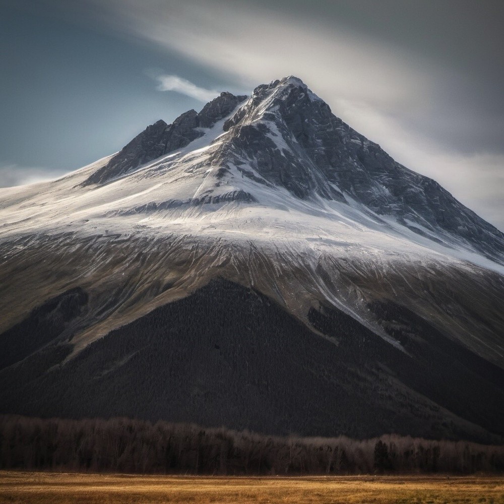 AI Art Mountain Digital Wallpaper Background for Desktop