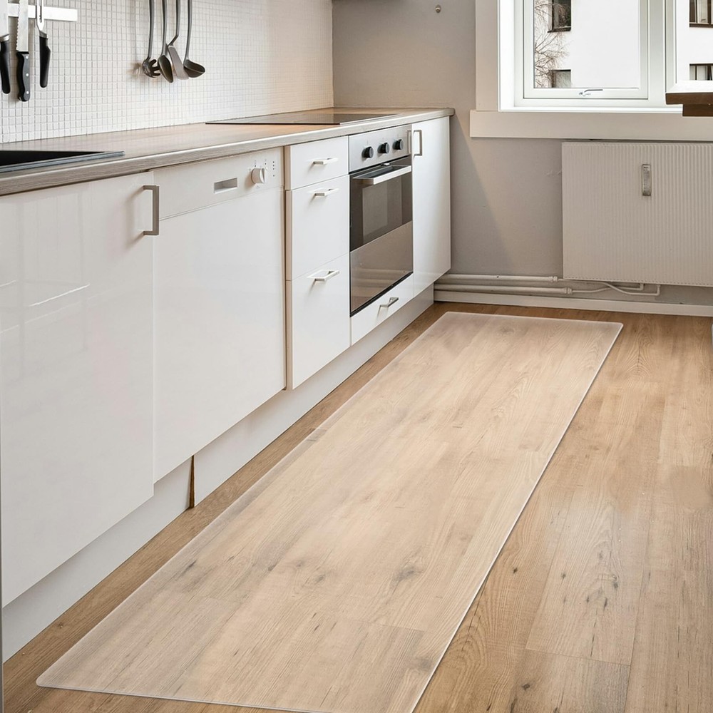 Clear Runner Rug for Hallway, 24 x 108 Inch Clear Floor Protector, Waterproof...