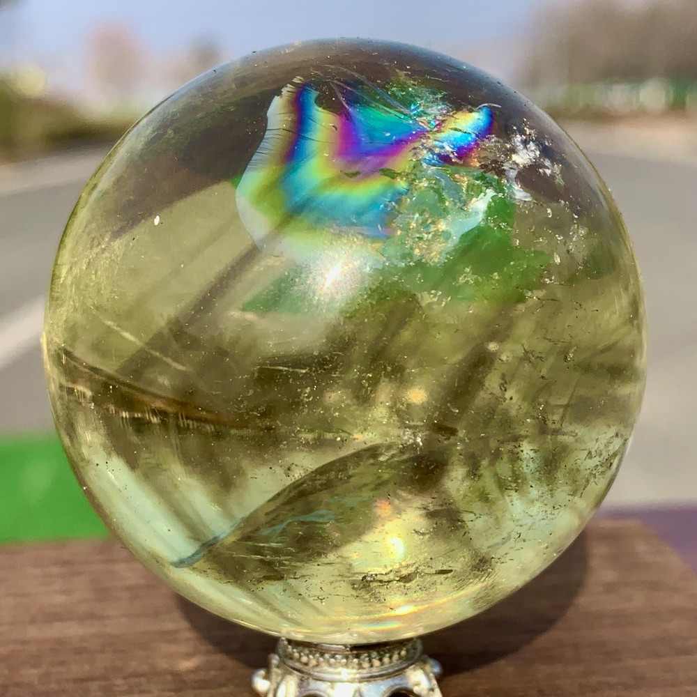 166G Natural Yellow Crystal Ball Quartz Citrine Sphere for Mineral Healing and Positive Energy