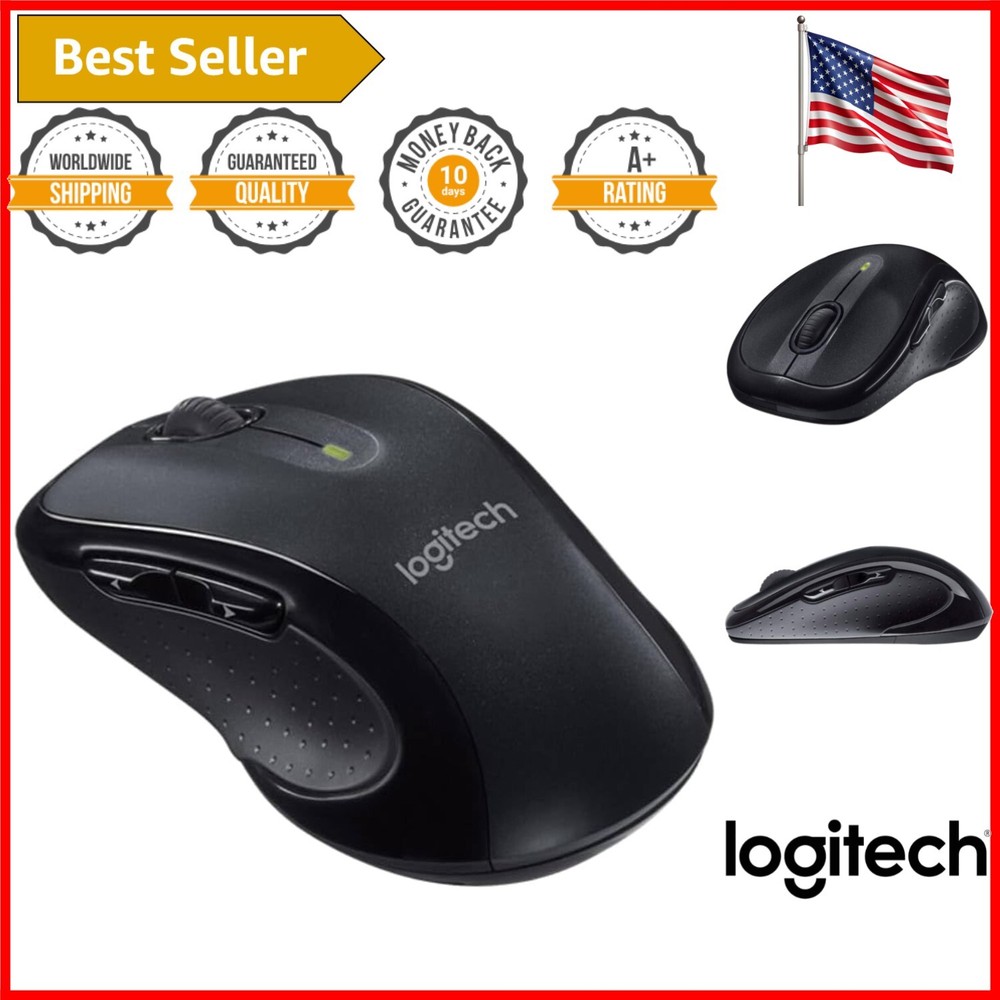 M510 Wireless Black Optical Mouse with AAA Battery - Lightweight Compact Design