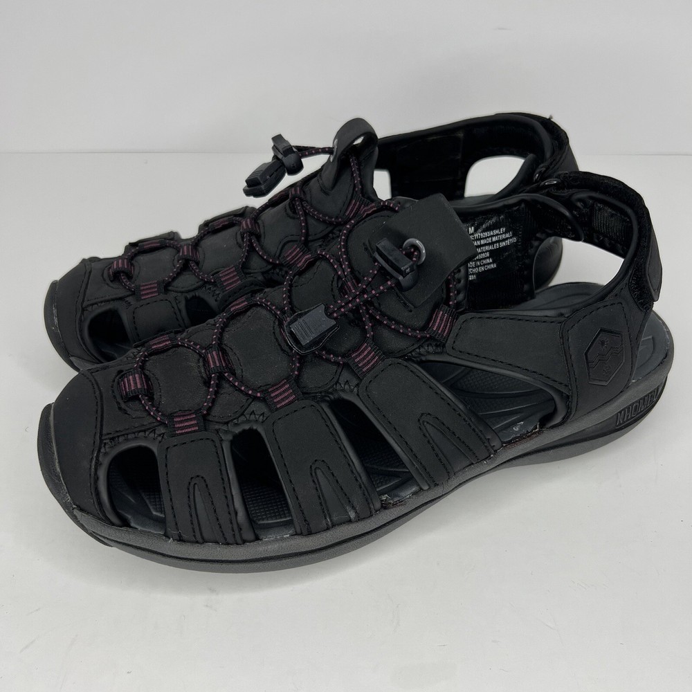 Khombu Hiking Sandals Mens Size 10  Black Slip On Closed Toe Strap Back