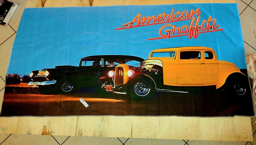 Vintage American Graffiti Decorative Towel or Wall Banner  