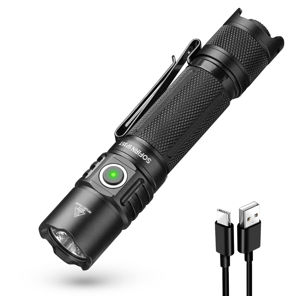 SP35T Tactical Flashlight, 3800 Lumens Super Bright Pocket LED Flashlight Rec...