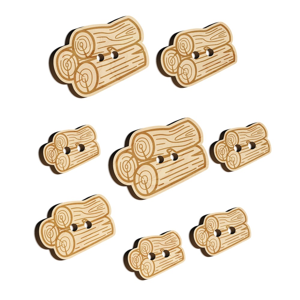 Stack of Logs Firewood Wood Buttons for Sewing Knitting Crochet DIY Craft
