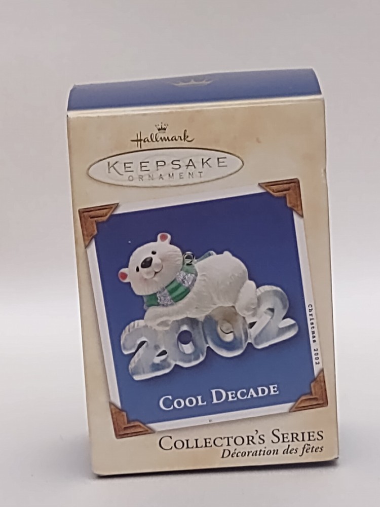 Hallmark Keepsake Cool Decade Polar Bear 2002  Collectors Series 3 Ornament Box