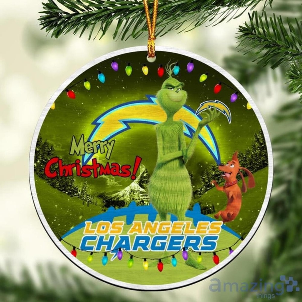 Custom Grinch LA Chargers Christmas Ornament for Football Fans