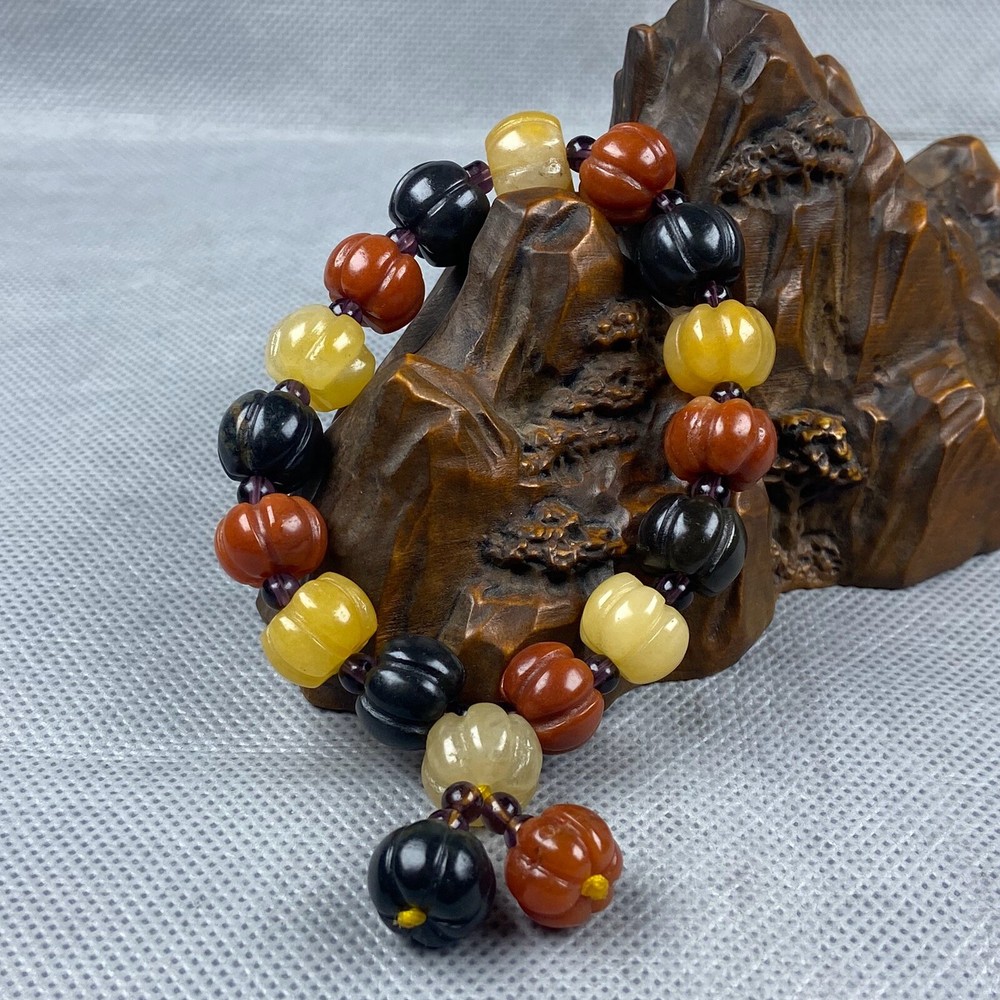 13mm HandCarved Natural Jade Chinese Bracelet Statue Wholesale BA2353