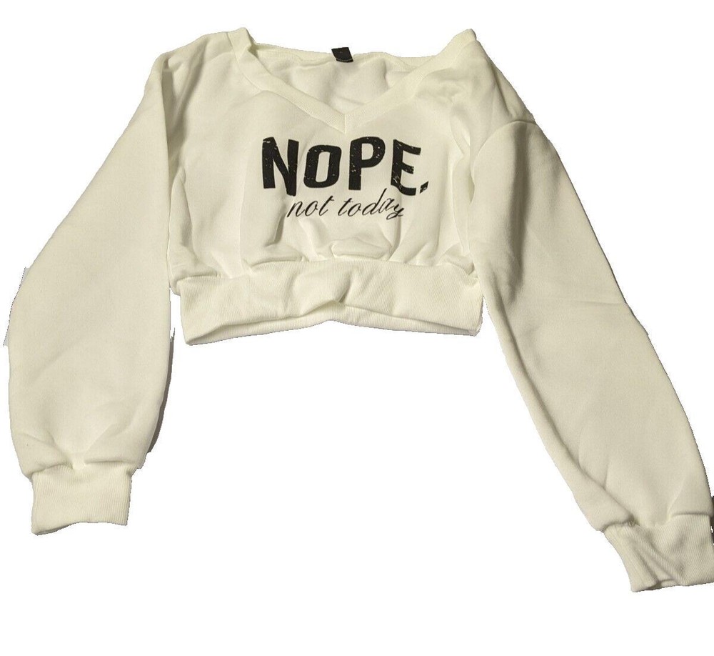 Shein Nope Not Today Cropped Sweatshirt and Bodycon Dress Set Size Small