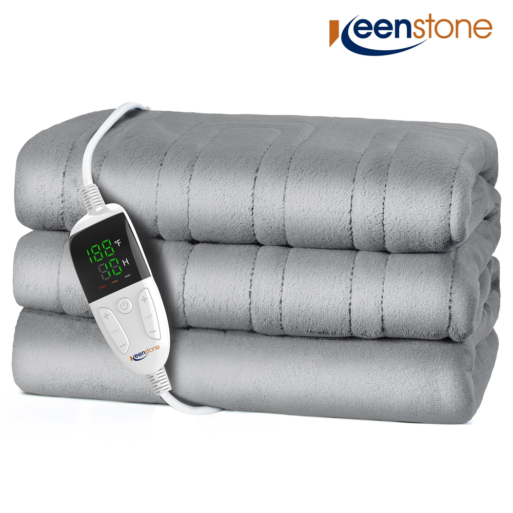 Double-Sided Flannel Electric Heated Blanket Throw, 50