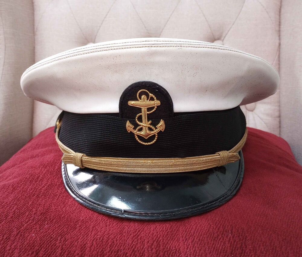 US Naval Academy Service Dress Uniform Midshipman Cap 7-1/4 1990s Cadet Peak Hat