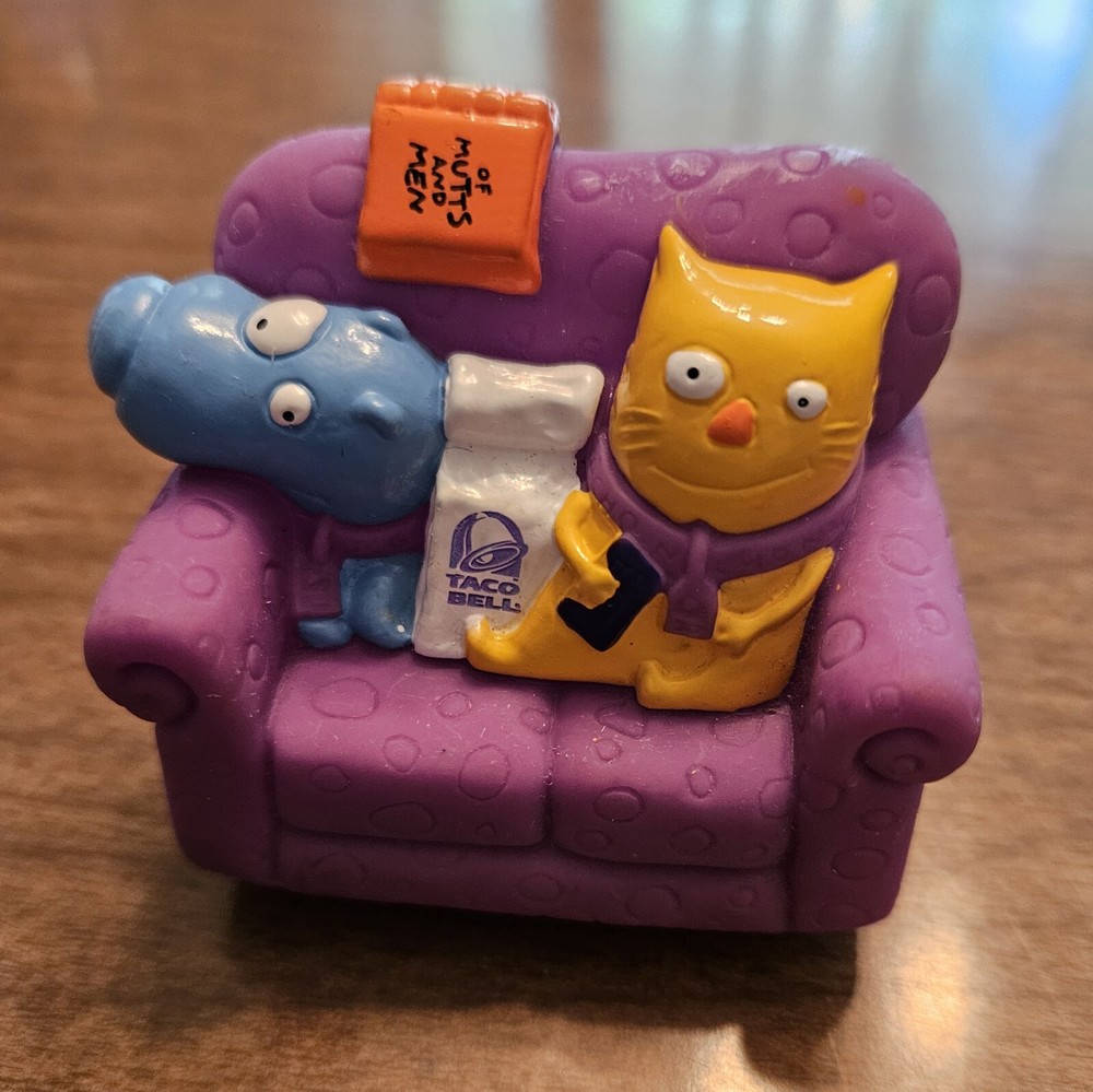 Taco Bell Nacho & Dog Purple Couch Toy Driving Mr Doggy VTG 1995 Works Pullback