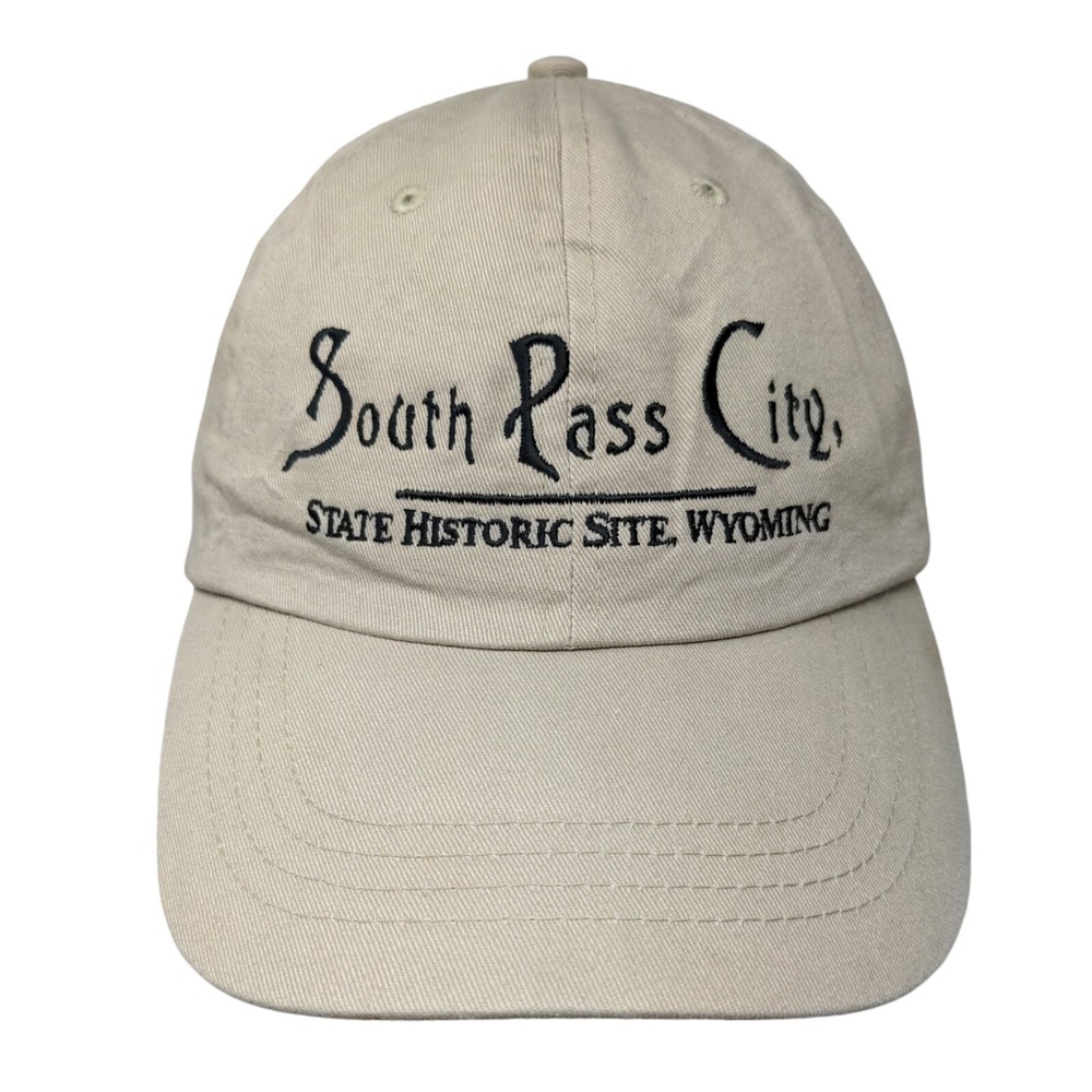 South Pass City Slideback Hat Tan OSFA Embroidered Adjustable 6 Panel