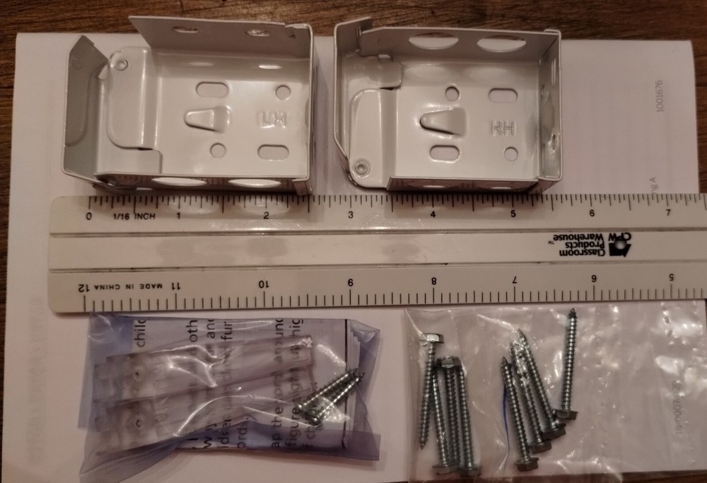 Low Profile Mounting Brackets for Wood Horizontal Blinds New + Install Hardware