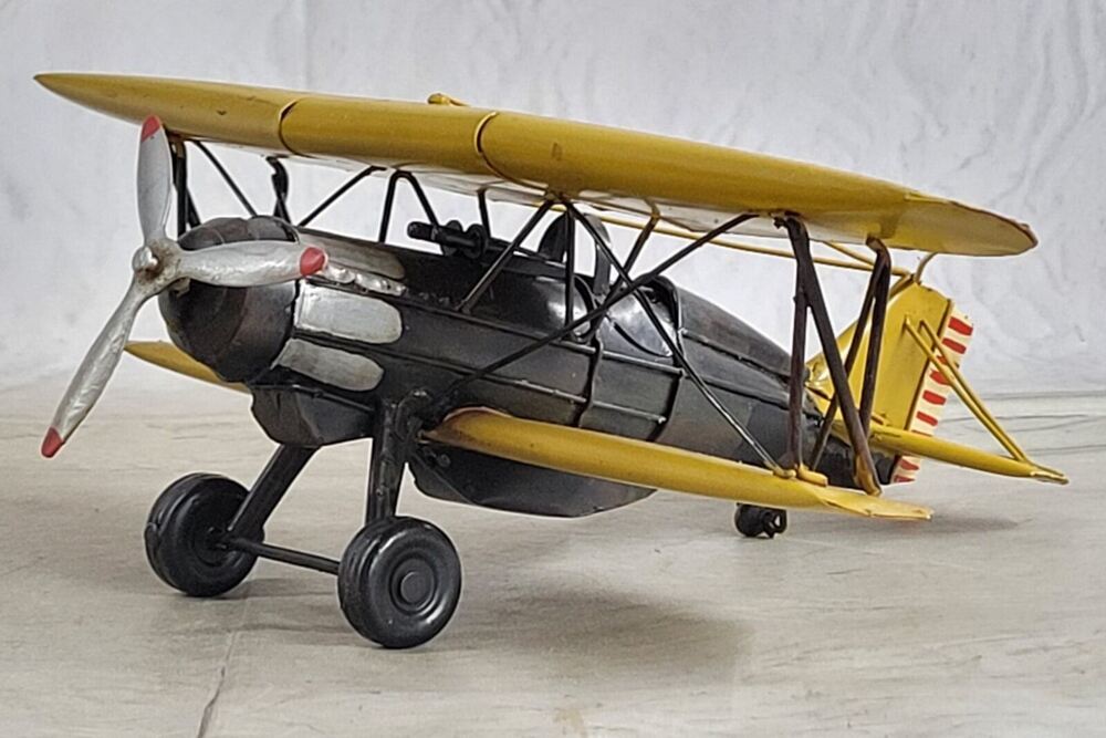 Antique Plane Ornaments Handmade Aircraft Model Vintage 1:40 Scale Figurine