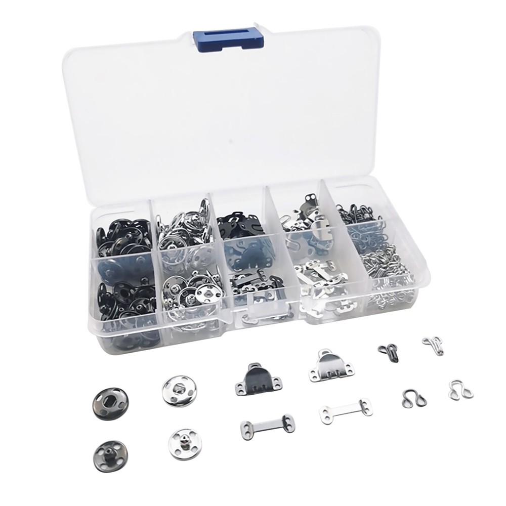 100 Pair Sewing Hook and Eye Closure Clothing Fixing Tool Snap Fastener 3 Styles