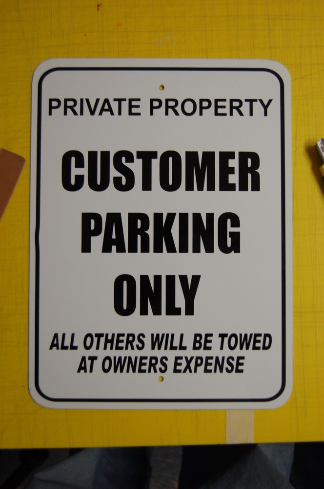 customer parking custom lettering metal sign Towed away-image